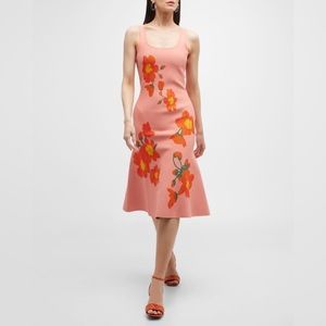 Carolina Herrera
Trumpet Midi Dress with Intarsia Knit Floral Detail
